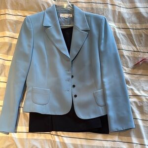 Tahari Blue Blazer Structured Suit Jacket